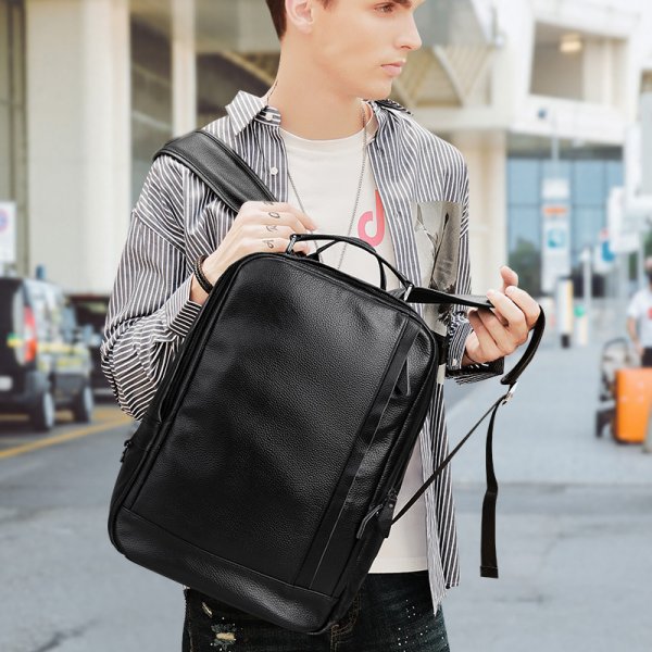 Backpack Men's Backpack Leather Fashion Trend Leisure Travel