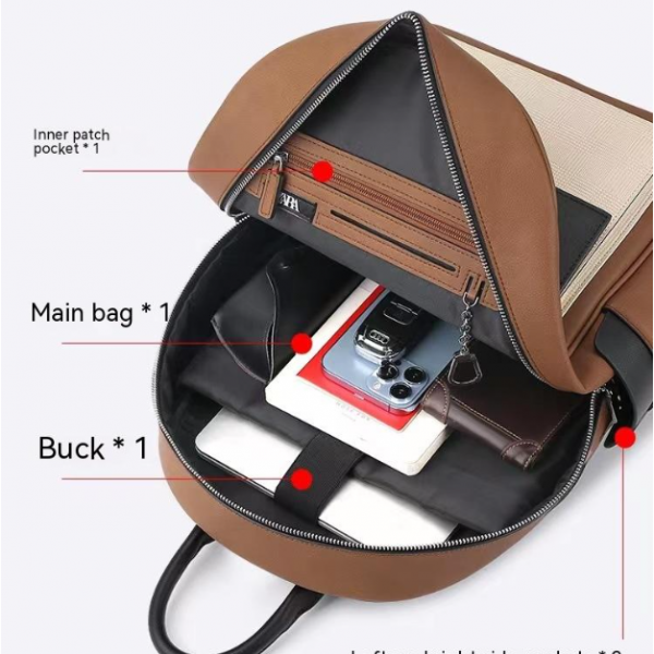 Three-color Stitching Backpack Business Travel Leisure Laptop Large Capacity Schoolbag