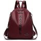 Fashion Backpack Women's Casual Letter Large Capacity Pu Soft Leather Lightweight Travel Bag