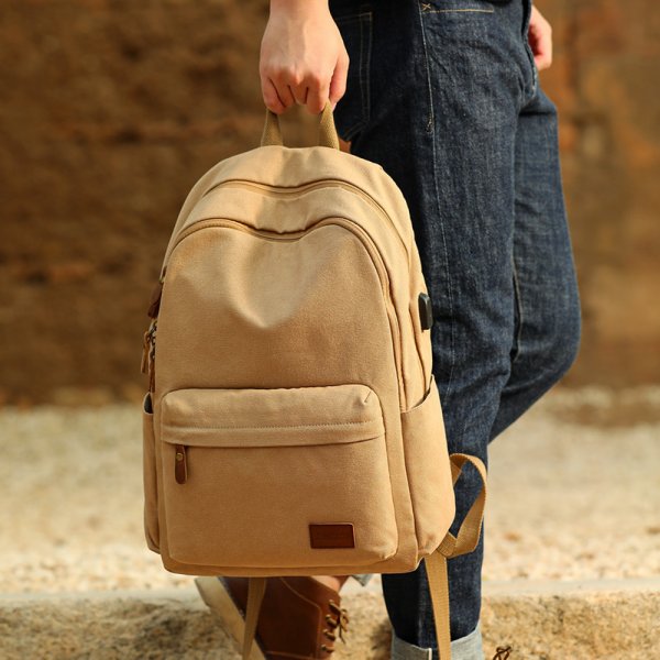 Student School Bag Canvas College Student Travel Computer Backpack